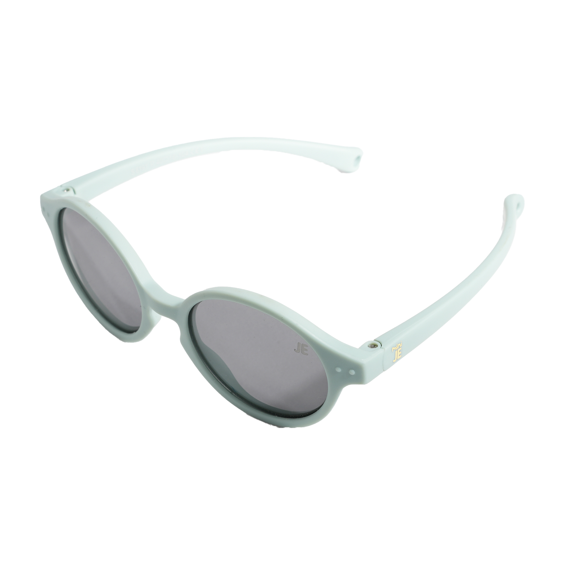 Mini Je Mini Sun blue kids polarized sunglasses with UV400 protection, BPA-free unbreakable frame for babies, toddlers, and children.