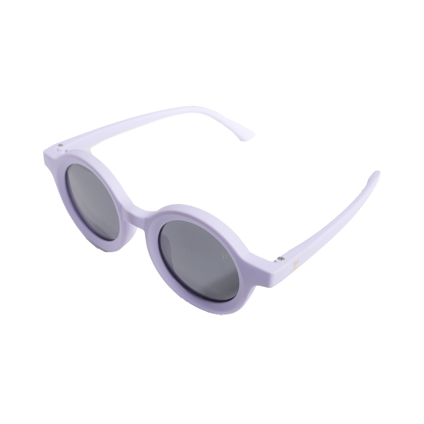Mini Je kids Moon, round purple polarized sunglasses with UV400 protection, BPA-free unbreakable frame for toddlers and children.