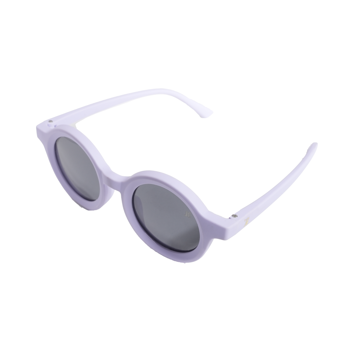 Mini Je kids Moon, round purple polarized sunglasses with UV400 protection, BPA-free unbreakable frame for toddlers and children.